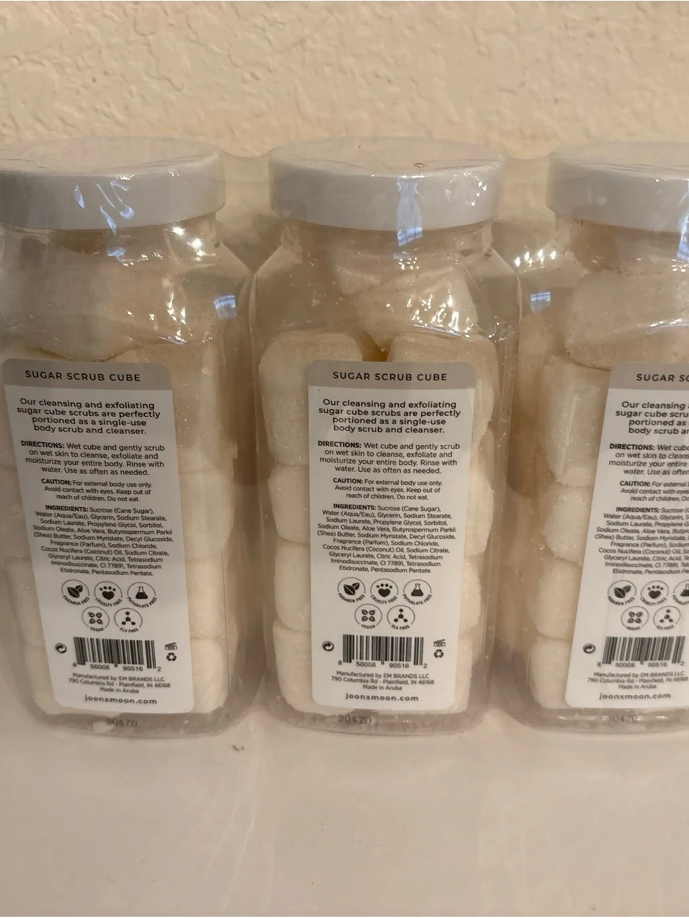 3 Pack - Joon X Moon Sugar Cube Scrubs 10 Oz New  - Coconut Shea Butter + Aloe